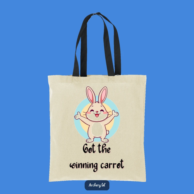 Funny Rabbit Archer Tote Bag: Carry Your Bullseye Spirit, Hilarious Bag for Winners